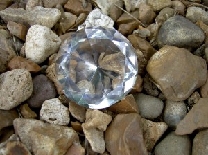 diamond in rocks